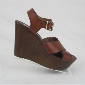 Steve Madden Brown Leather Wedges
